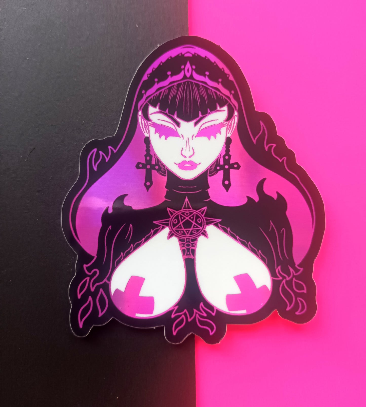 Holographic Vinyl Demon Sister Sticker