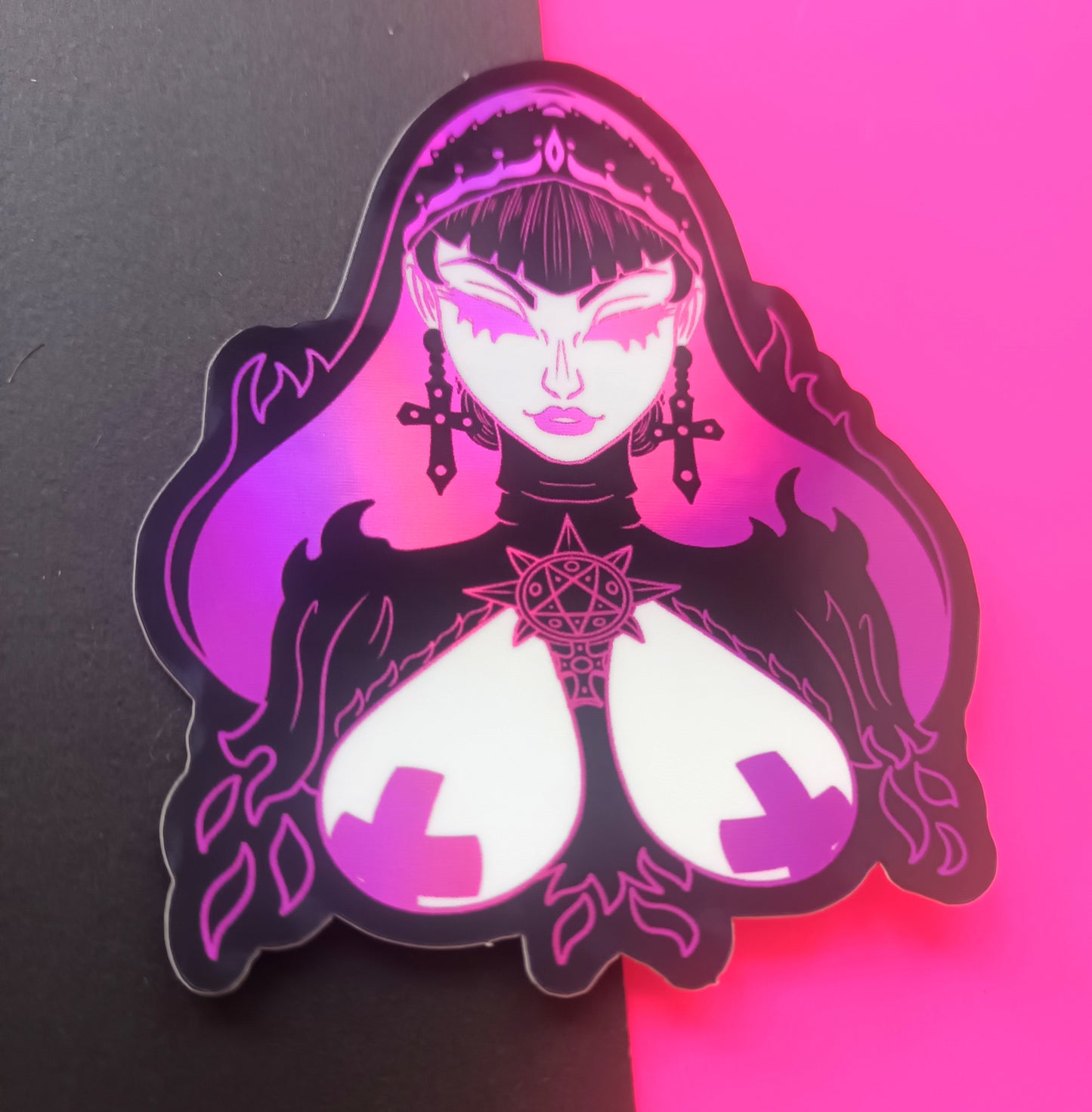 Holographic Vinyl Demon Sister Sticker