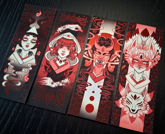 Yokai Red Foil Bookmarks