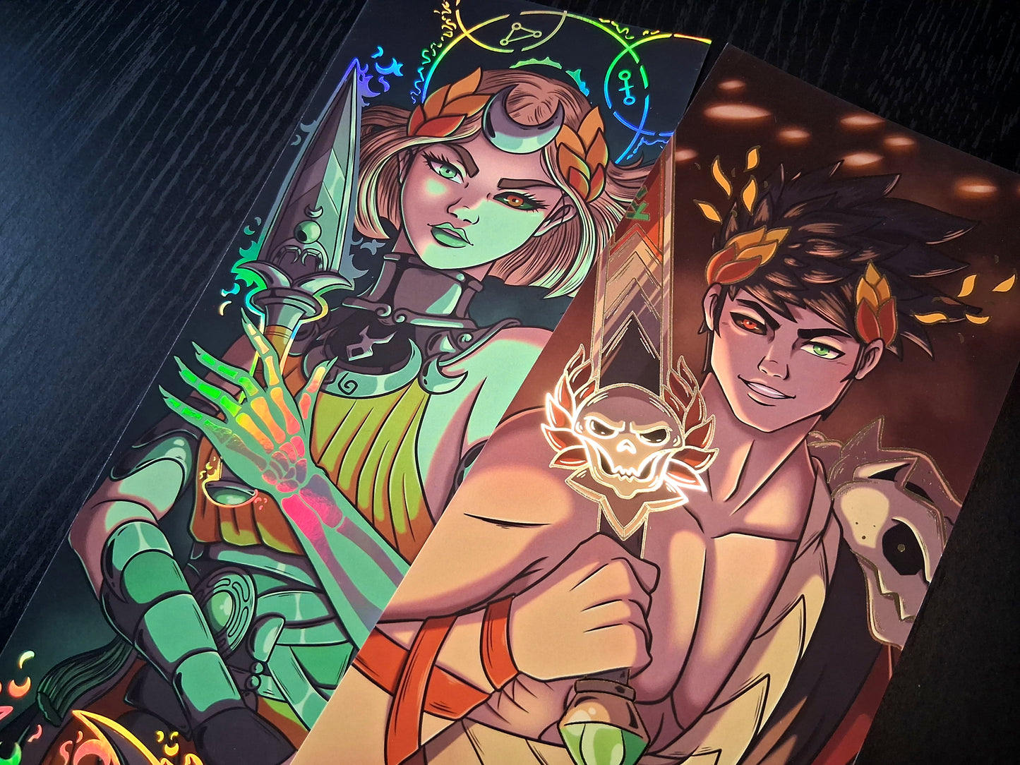 Hades Gold and Holographic Foil Art Prints A4 Slim