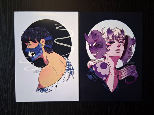 Kiku and Del Art Prints A5 Oh! Hi Yokai!