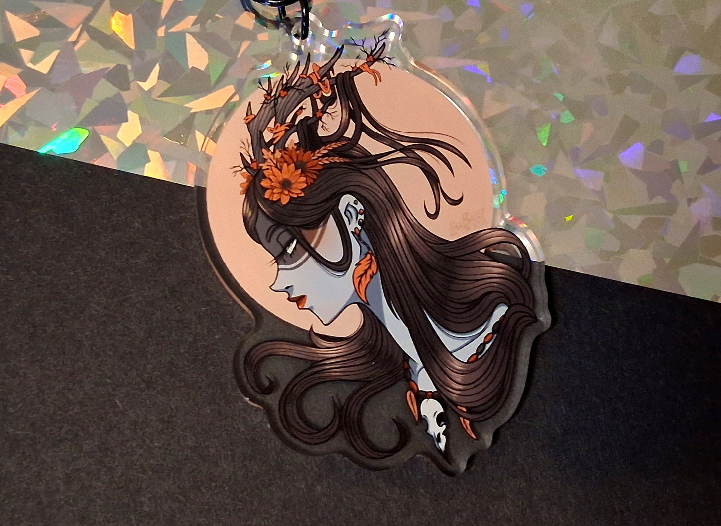 Samhain Witch Clear Acrylic Charms 2.5 inch Double Sided