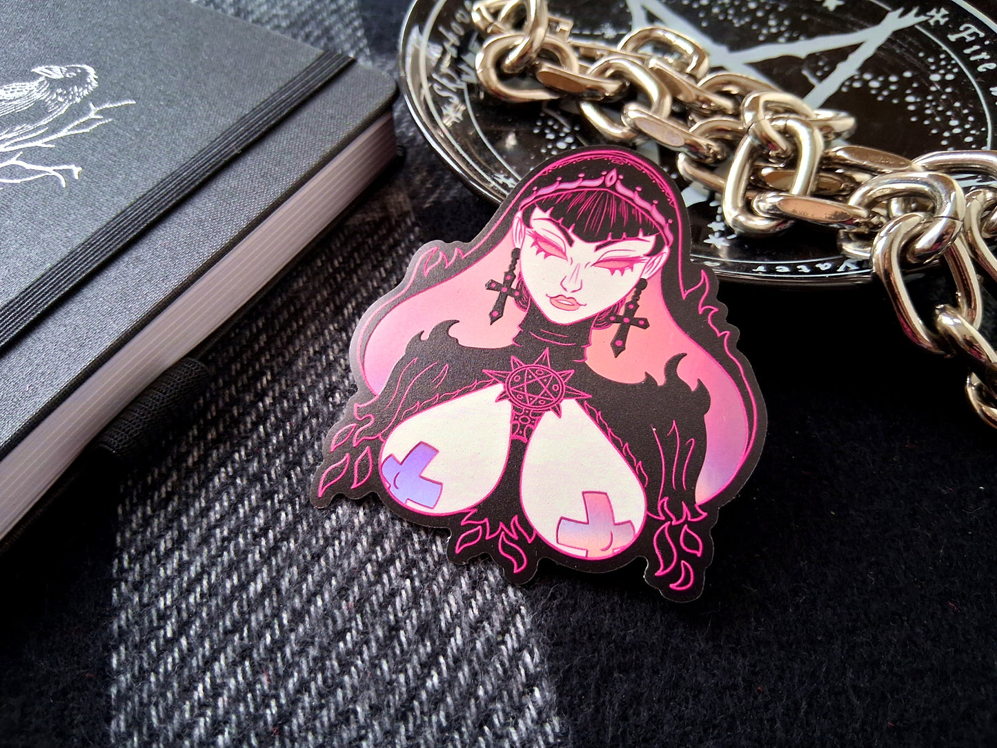 Demon Nun Holographic Vinyl Decorative Stickers