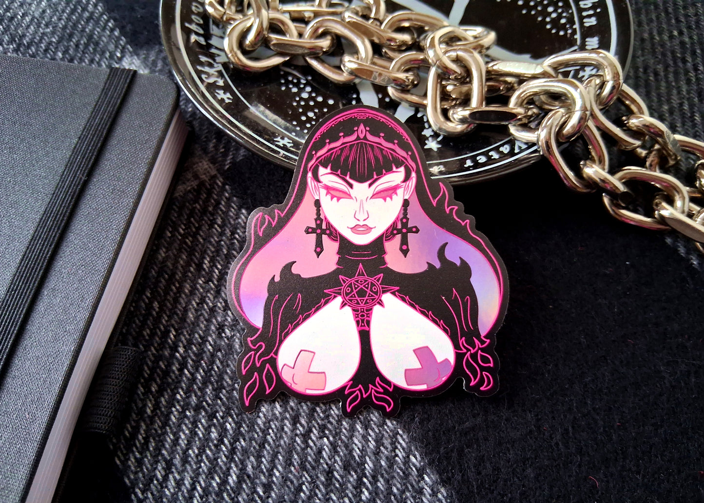 Demon Nun Holographic Vinyl Decorative Stickers