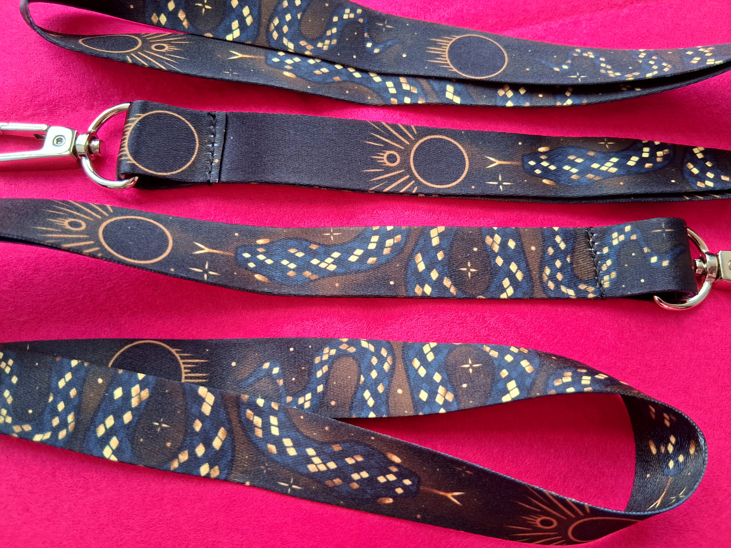 Black and Gold Cosmic Snake Lanyard