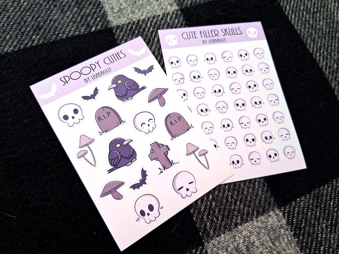 Sticker Sheets Matte Spoopy Cutie Raven Skull Gothic