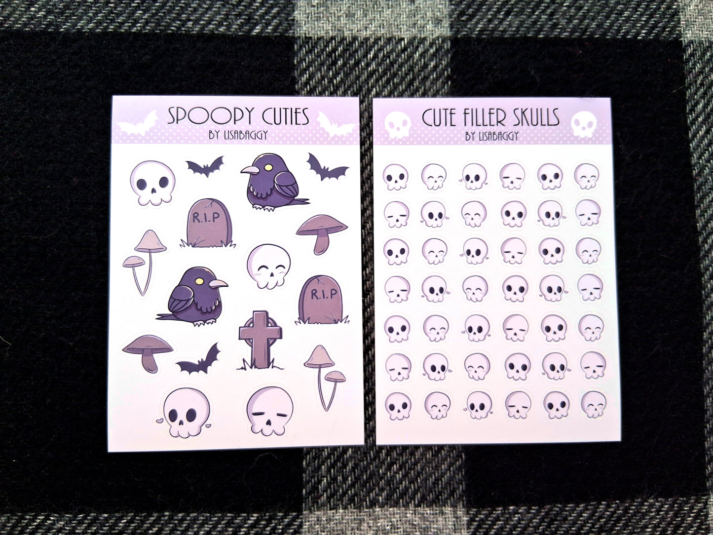 Sticker Sheets Matte Spoopy Cutie Raven Skull Gothic