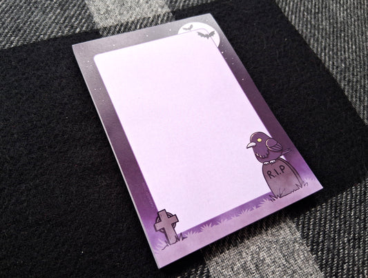 A6 Notepad Spoopy Cutie Goth Raven
