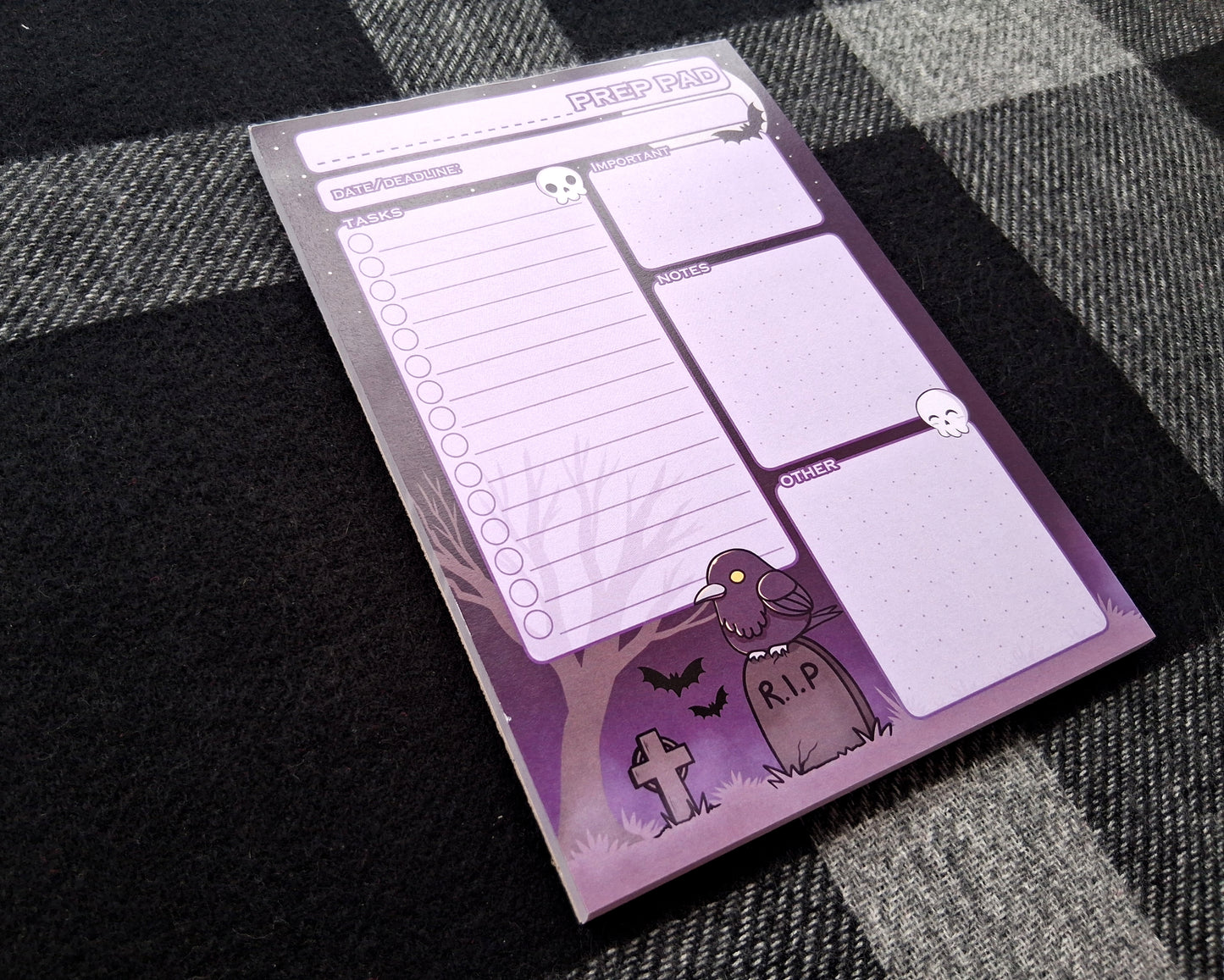 A5 Project Prep Notepad Spoopy Cutie Goth Raven