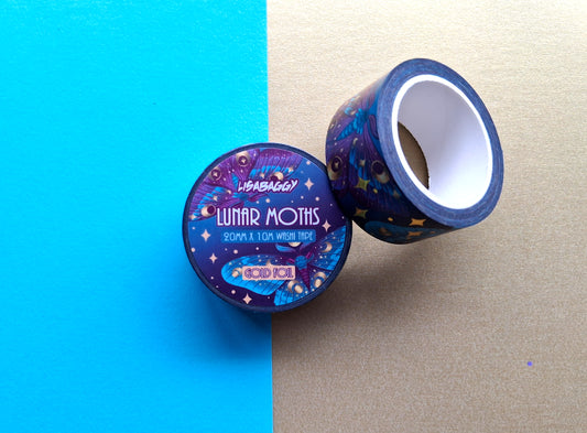 Gold Foil Lunar Moth Washi Tape 20mm