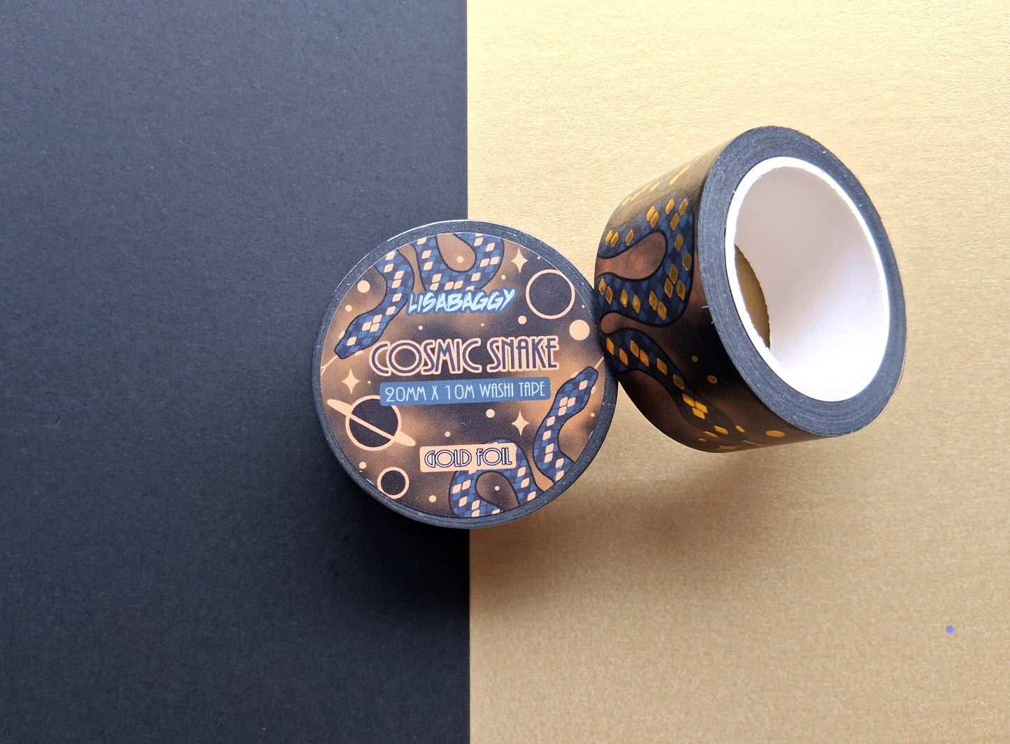 Gold Foil Cosmic Snake Washi Tape 20mm