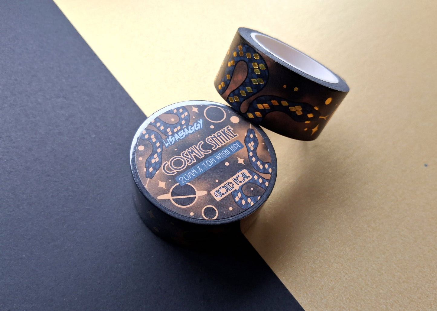 Gold Foil Cosmic Snake Washi Tape 20mm