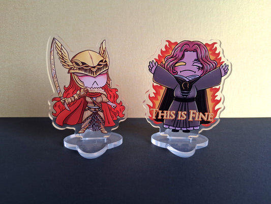 Melina & Malenia Clear Acrylic Standee 7cm Double Sided