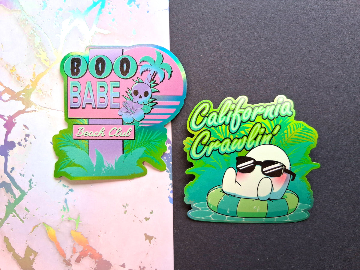 Green Beach Cryptid Holographic Vinyl Decorative Stickers
