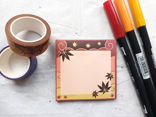 Golden Leaves Sticky Notes