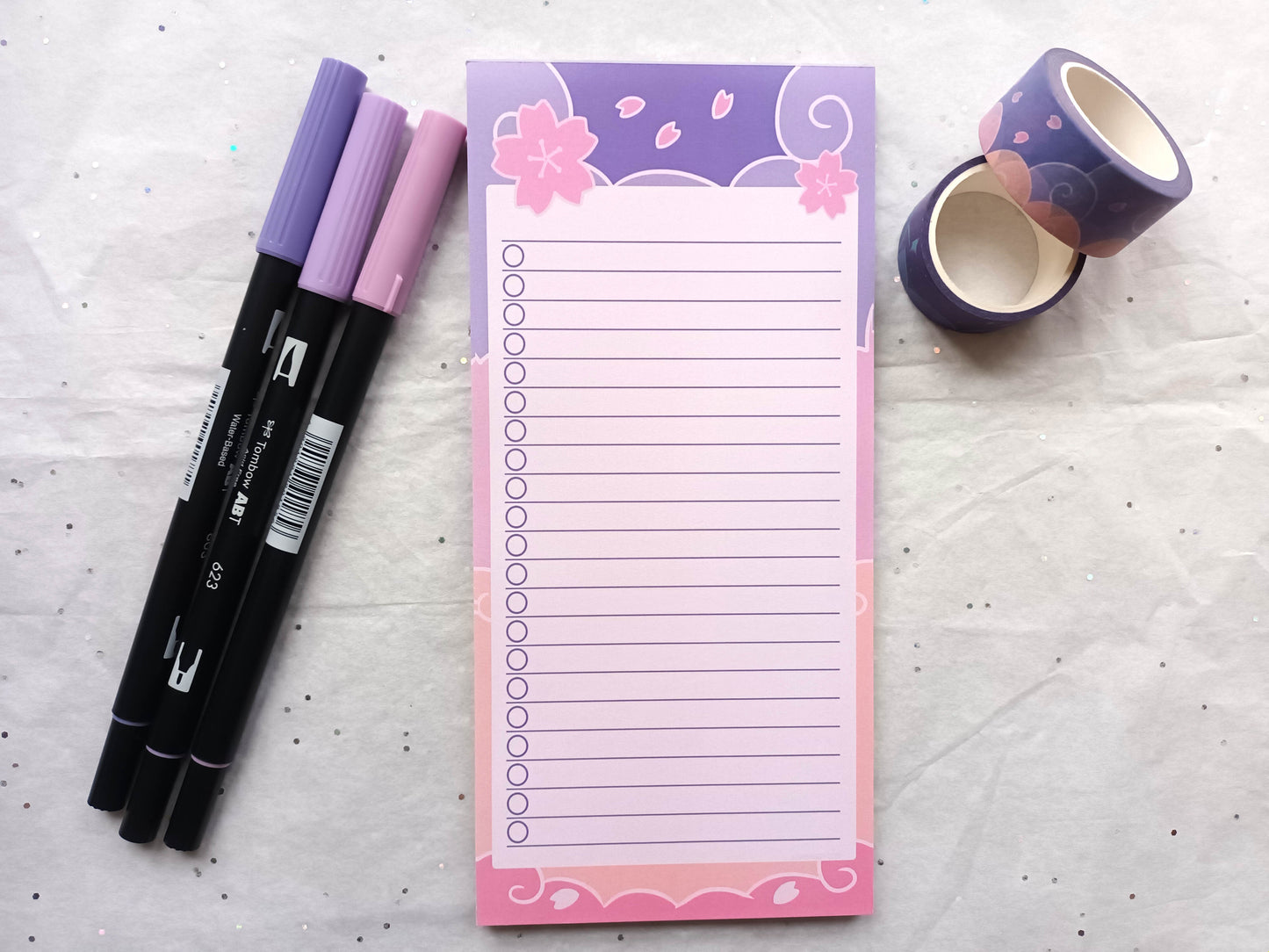 Sakura Sunset DL Checklist Notepad