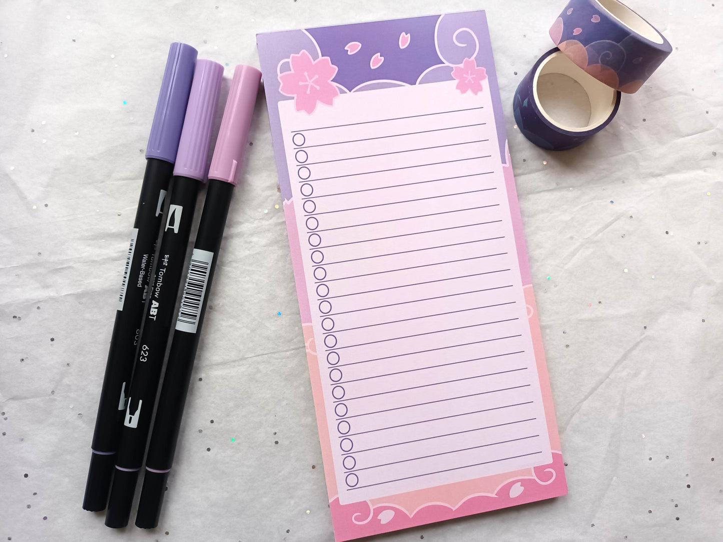 Sakura Sunset DL Checklist Notepad