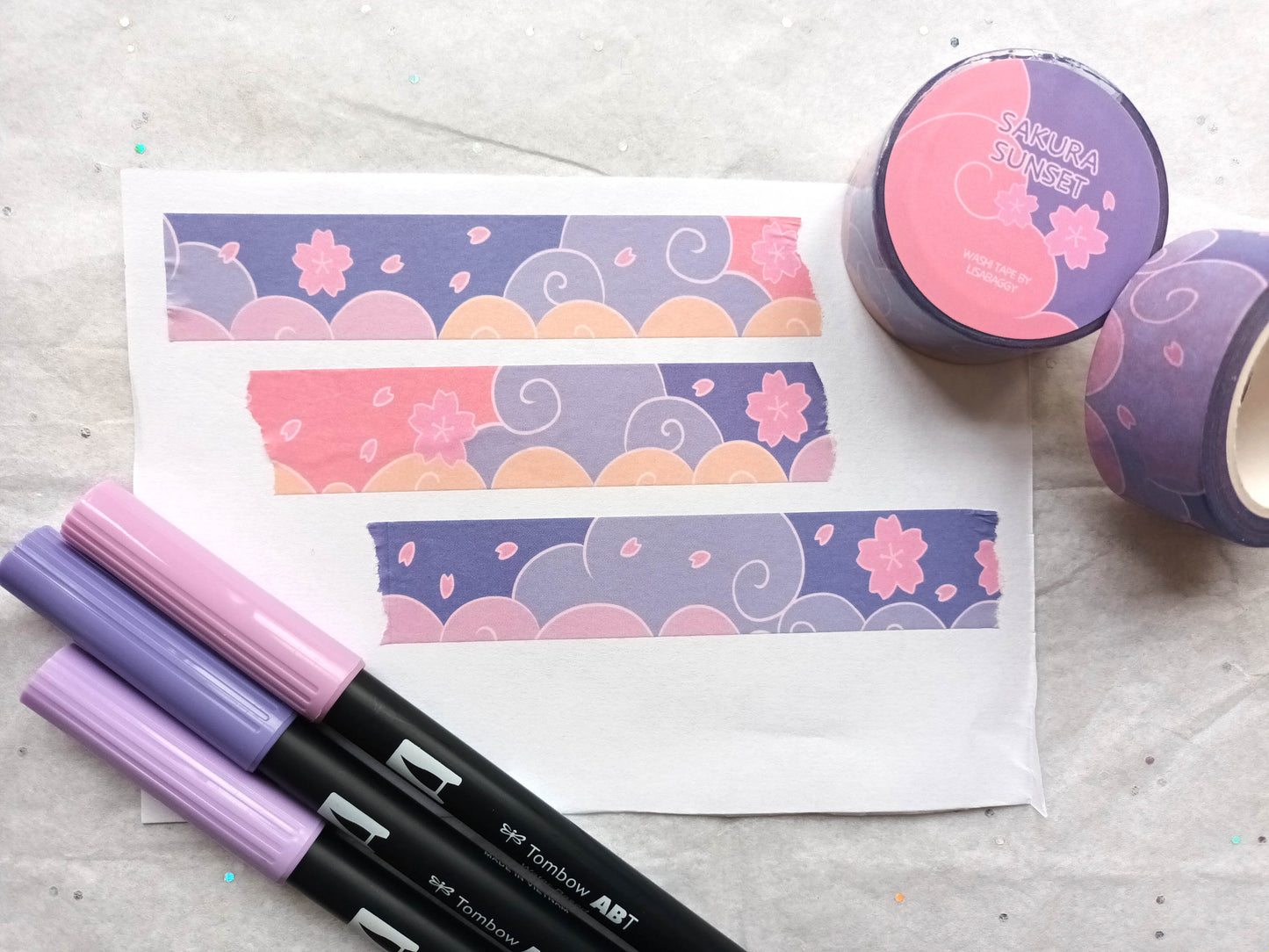 Sakura Sunset 20mm Washi Tape || Time of Day Stationery