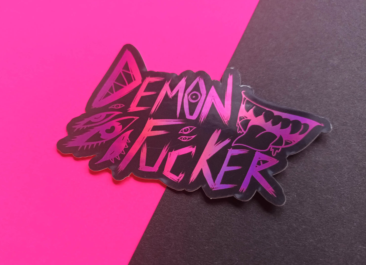 Holographic Vinyl Demon F-cker Stickers