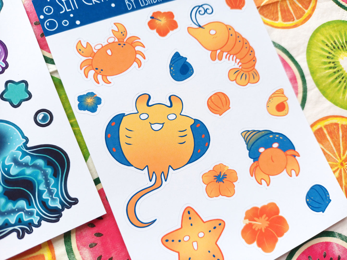 Sea Critters Kawaii Themed Journal Sticker Sheets