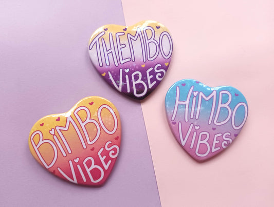 Himbo/Bimbo/Thembo Large Heart Badges