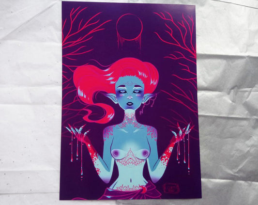 Art Prints Blood Moon Witch
